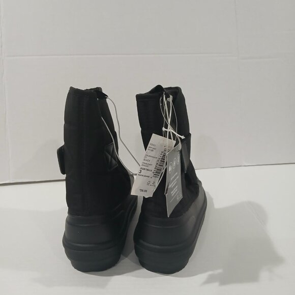 The Children s Place Black Snow Winter Boots Size 3 youth Kids Faux Fur Lining. - Picture 5 of 14